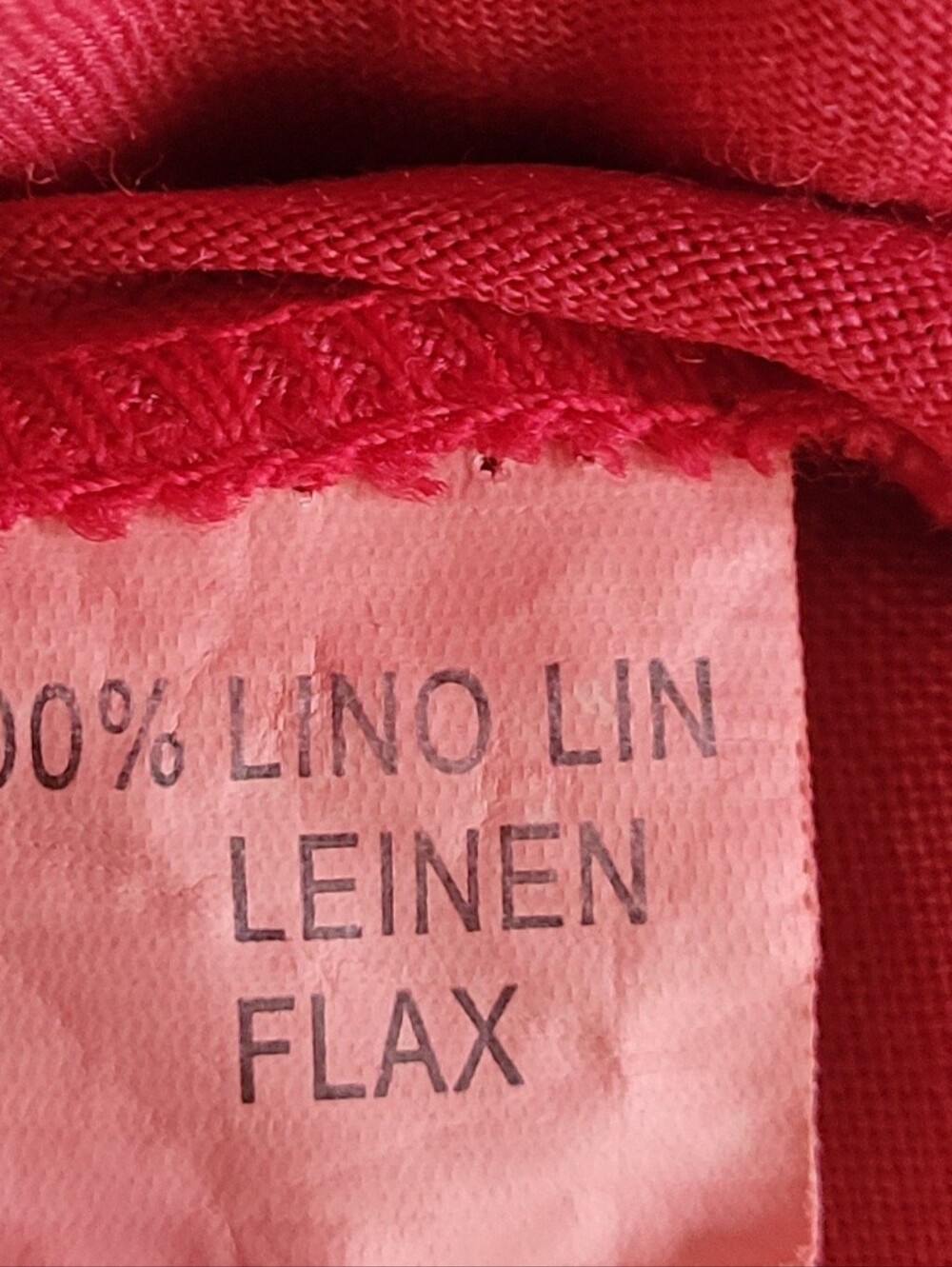 Puro Lino Womens red/orange Sleeveless Linen Dress Size Small pockets - Picture 4 of 6